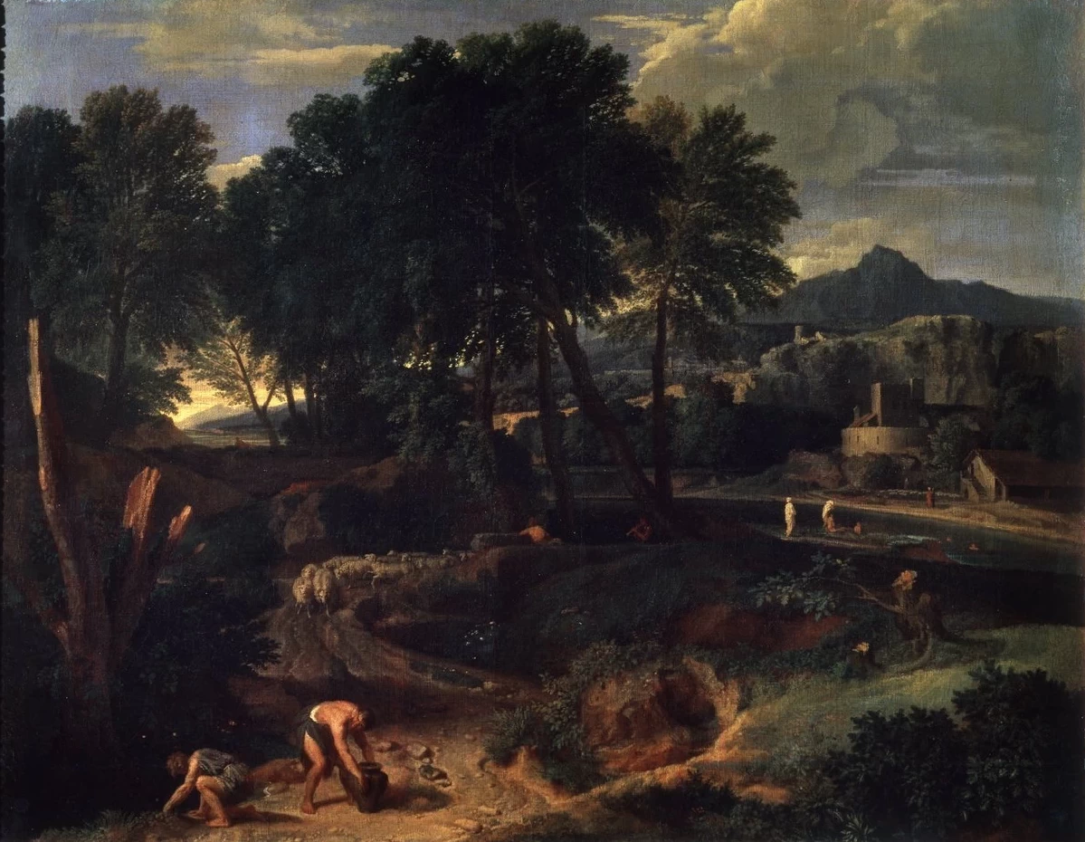 Paesaggio con gregge di pecore lungo la strada - Museo Pushkin, Mosca